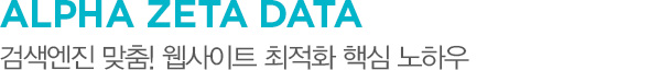 ALPHA ZETA DATA 검색엔진 맞춤! 웹사이트 최적화 핵심 노하우